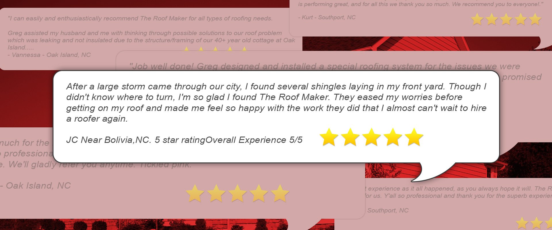 Roofing company testimonials